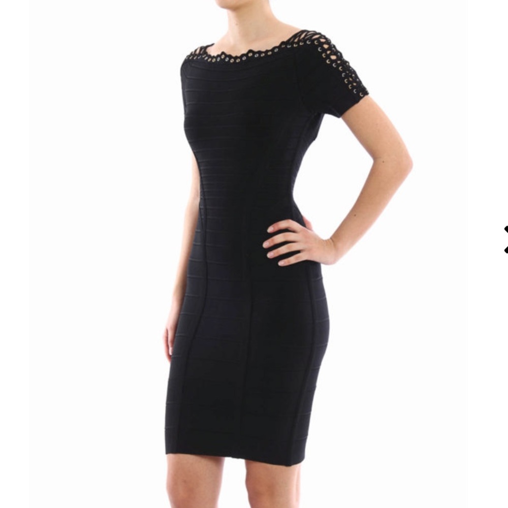 Herve Leger Mina dress Black Size Small